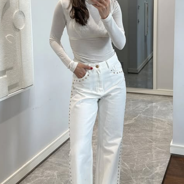 Valdenza – Złote ćwieki – Jeansy proste